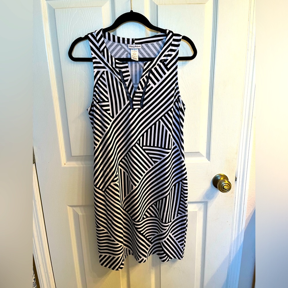 Tommy Bahama Black and White Striped Summer Dress